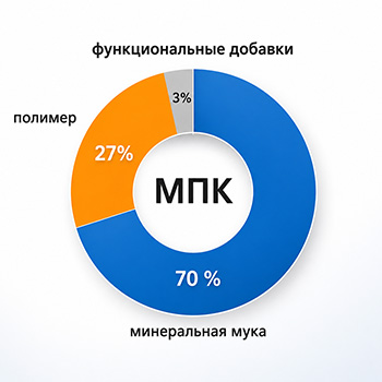 Состав террасной доски из минерально-полимерный композита