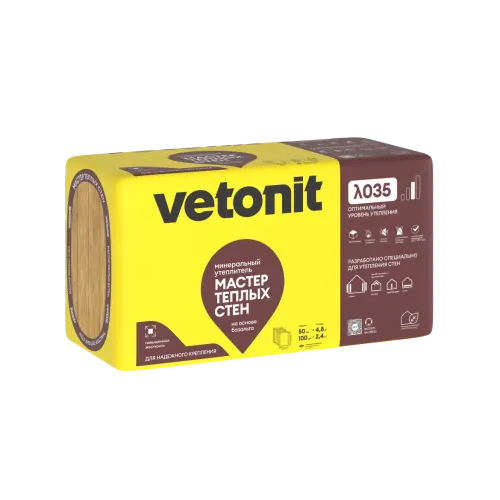 Утеплитель в плитах Vetonit Мастер теплых стен, 50мм, 4,8 кв.м, 600х1000мм