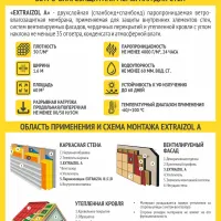 Ветро-влагозащитная мембрана Extraizol A 1,6x37,5 м (60 кв.м)
