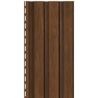 Пластиковый сайдинг U-Plast Timberblock Рейка фасадная Орех темный