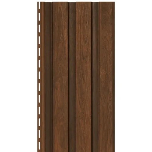 Пластиковый сайдинг U-Plast Timberblock Рейка фасадная Орех темный