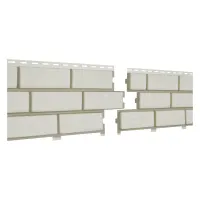 Фасадная панель U-Plast ПВХ Стоун Хаус Кирпич Белый