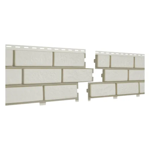 Фасадная панель U-Plast ПВХ Стоун Хаус Кирпич Белый