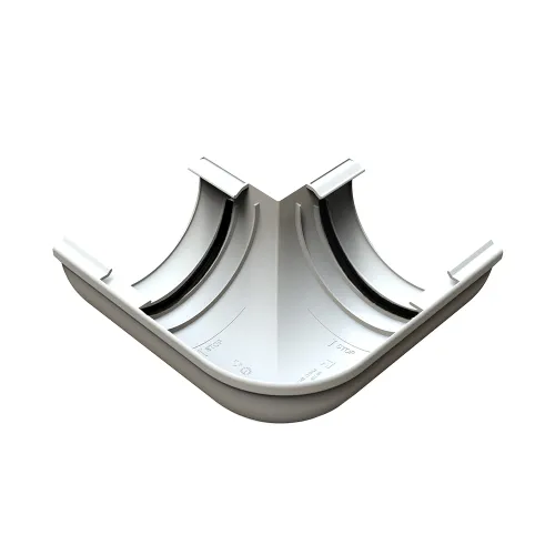 Угол желоба внешний 90 гр. с уплотнителем RUPLAST 125x80, Белый, RAL 9003