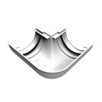 Угол желоба внутренний 90 гр. с уплотнителем RUPLAST PVC 125/80, Белый, RAL 9003