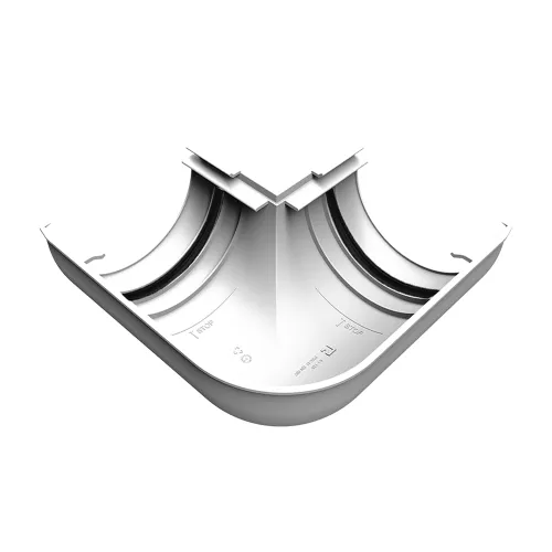 Угол желоба внутренний 90 гр. с уплотнителем RUPLAST 125x80, Белый, RAL 9003