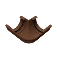 Угол желоба внешний 90 гр. с уплотнителем RUPLAST PVC 125/80, Коричневый, RAL 8019
