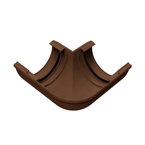 Угол желоба внешний 90 гр. с уплотнителем RUPLAST 125/80, Коричневый, RAL 8019