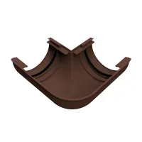 Угол желоба внутренний 90 гр. с уплотнителем RUPLAST PVC 125/80, Коричневый, RAL 8019