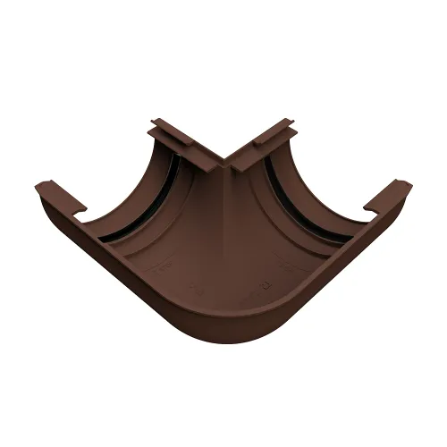 Угол желоба внутренний 90 гр. с уплотнителем RUPLAST 125/80, Коричневый, RAL 8019