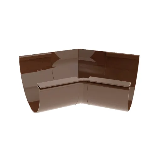 Угол желоба внутренний 135 гр. с уплотнителем RUPLAST PVC 125/80, Коричневый, RAL 8019