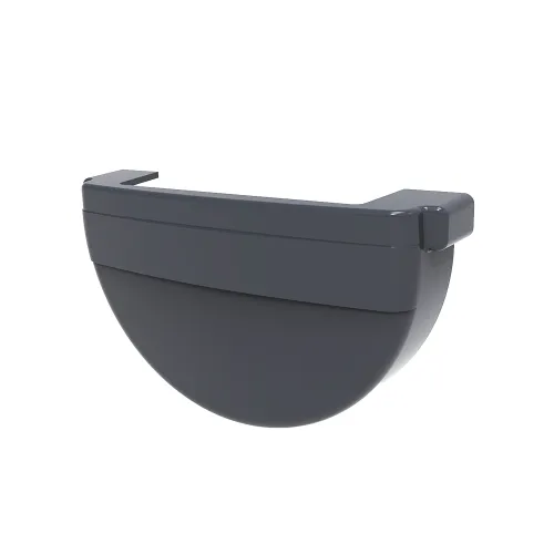Заглушка желоба универсальная RUPLAST PVC 125/80, Графит, RAL 7024