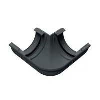 Угол желоба внешний 90 гр. с уплотнителем RUPLAST PVC 125/80, Графит, RAL 7024