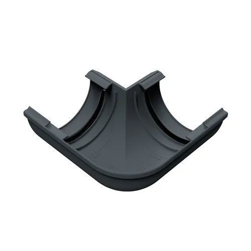 Угол желоба внешний 90 гр. с уплотнителем RUPLAST PVC 125/80, Графит, RAL 7024