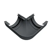 Угол желоба внутренний 90 гр. с уплотнителем RUPLAST PVC 125/80, Графит, RAL 7024
