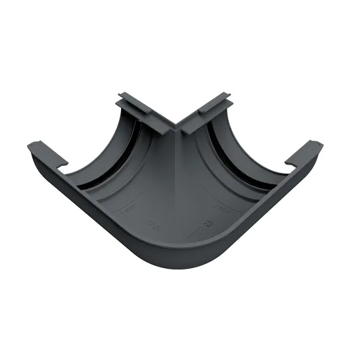 Угол желоба внутренний 90 гр. с уплотнителем RUPLAST PVC 125/80, Графит, RAL 7024