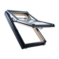 Окно мансардное деревянное Designo R79, двухкамерное, с осью поворота 1/3, 54x98 cм