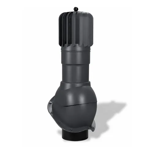Вентиляционный выход Wirplast TP-53, D150 роторный неизол. для металлочерепицы RAL 7024, графит