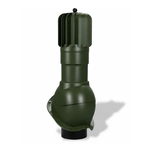 Вентиляционный выход Wirplast TP-53, D150 роторный неизол. для металлочерепицы RAL 6020, зеленый
