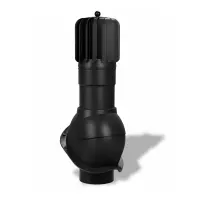 Вентиляционный выход Wirplast TP-53, D150 роторный неизол. для металлочерепицы RAL 9005, черный