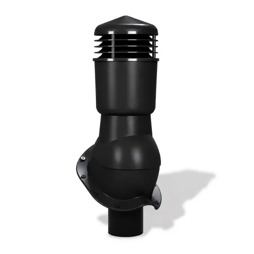 Вентиляционные выходы Wirplast K49, D110 изолированные для металлочерепицы, RAL 9005, черный