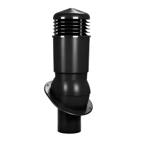 Вентиляционный выход Wirplast К89, D125/110 изол. для гибкой черепицы RAL 9005, черный