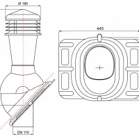 Вентиляционный выход Wirplast K25, D110 универсальный неизол. RAL 7046, серый