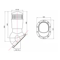 Вентиляционные выходы Wirplast K49, D110 изолированные для металлочерепицы, RAL 7046, cерый