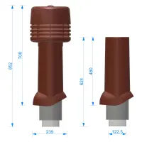 Вентиляционный выходы Docke ИЗЛ-125/700 для металлочерепицы RAL 8017, коричневый